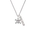 thumbnail image 2 of Delight Jewelry Silvertone Skull with 3 AB Crystals Silvertone Hope Anchors the Soul Bar Charm Necklace, 23", 2 of 4