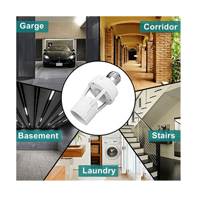 2PCS E27 Motion Sensor Light Switch 100-240V Motion Detector Base Lamp Holder with Light Control Smart Switch Bulb Socket