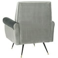 thumbnail image 5 of SAFAVIEH Mira Retro Mid Century Accent Chair, Light Grey Velvet, 5 of 9