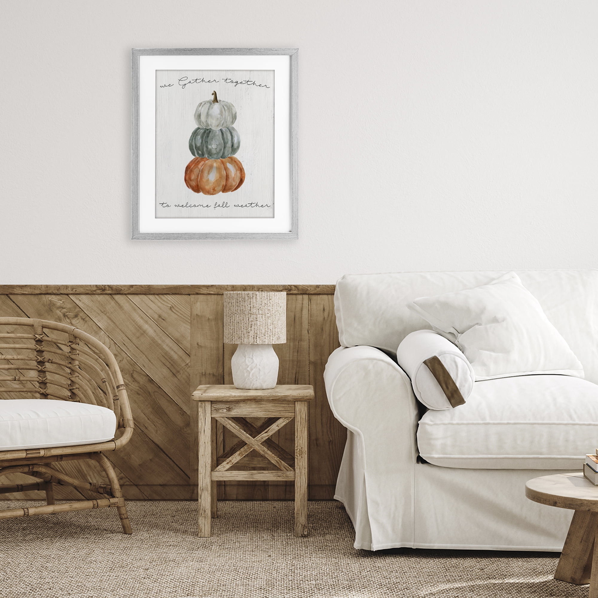 Stupell Industries Gather Together Fall Weather Gray Framed Print Under Glass, design by Livi Finn