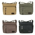 thumbnail image 4 of EeaseMX Bolso bandolera de lona color caqui y marrón para hombre, bolso de viaje tipo bandolera., 4 of 7