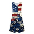 thumbnail image 5 of Women's 4th of July Dress Independence Day Sleeveless A Line Sundress Flora Fashionable V Neck Dresses, 5 of 6