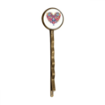 thumbnail image 1 of Broche de metal retro Corazon cartas patrón geométrico, 1 of 3