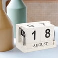 thumbnail image 1 of FONWILYO 1Set White Wooden Cubes Calendar Blocks for Desktop Reusable Perpetual Date Display, 1 of 7