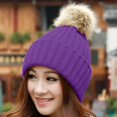 thumbnail image 2 of Diufon Women's Knitted Warm Hat Ladies Winter Plush Solid Color Stretch Beanie Hats Windproof Outdoor Ski Cap, 2 of 5