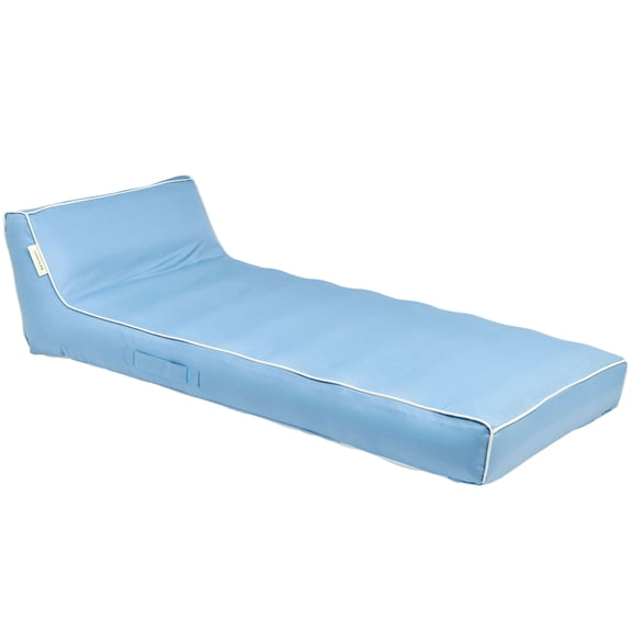 Sunnylife: Luxe Lie-On Lounger - La Mer Med Blue - Inflatable Pool & Water Float, Lay-Flat w/ Head Rest, Beach-Outdoor-Party Seating, Removeable Cover