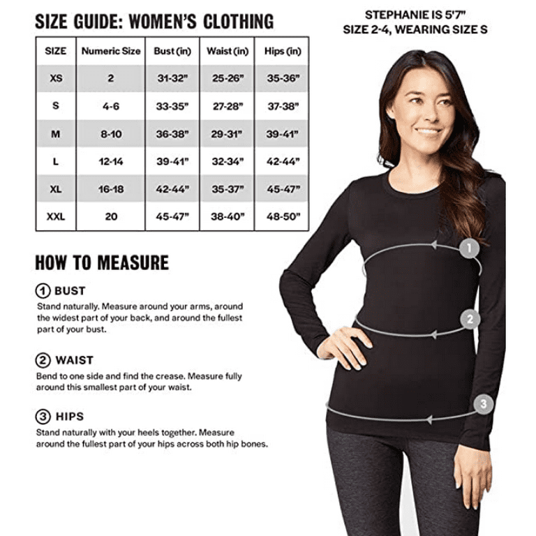 32 DEGREES Heat Womens Ultra Soft Thermal Lightweight Baselayer Crew Neck  Long Sleeve Top Large 