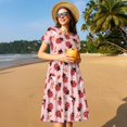 thumbnail image 7 of Bixox Women's Short Sleeve Summer Dress Loose Swing Knee Length Dresses with Pockets-Cute Ladybugs 1, 7 of 7
