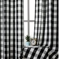 thumbnail image 2 of Black and White Buffalo Plaid Checkered Window Curtain Drape Panels , Farmhouse Rustic Rod Pocket Treatment for Bedroom & Living Room 26"W x 63"L (Pack of 2), 2 of 6