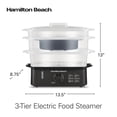 thumbnail image 2 of Hamilton Beach Electric Food Steamer, Rice Cooker & Egg Boiler for Quick, Fast Healthy Cooking with Stackable Three-Tier Bowls for Vegetables and Seaf, 2 of 8