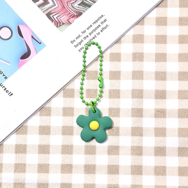 Llavero con forma de campana de flor pequeña de colores, llavero de color caramelo, colgante para bolso de mujer