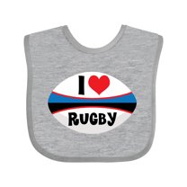 Inktastic I Love Rugby Sports Ball Boys or Girls Baby Bib