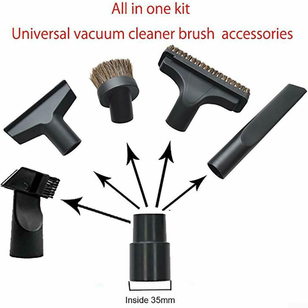 6x Universal For Vacuum Hose Attachment Ridgid AC Craftsman Husky Brush Nozzle 