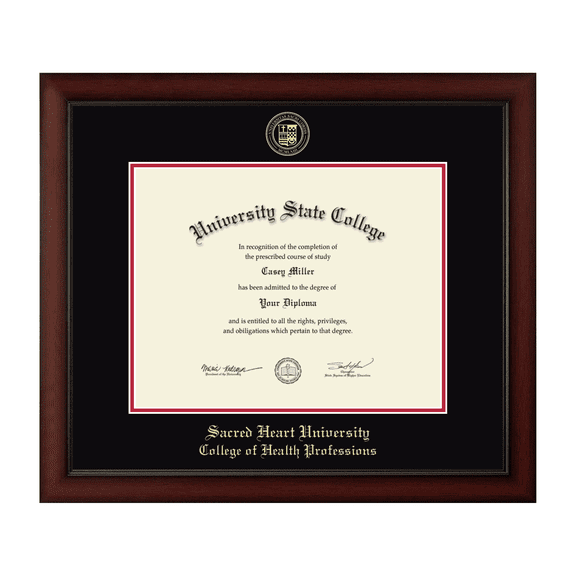 Framerly - SHU Health Diploma Frame with Black and Red Mat