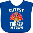 thumbnail image 3 of Inktastic Thanksgiving Cutest Turkey in Town Boys or Girls Baby Bib, 3 of 4