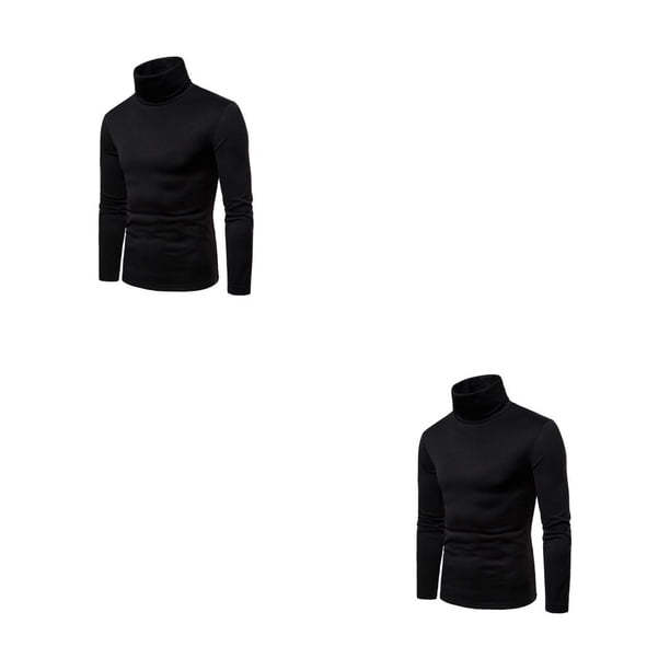 Sonducket Camisa térmica de algodón con cuello alto para hombre, jersey de manga larga, suave, para otoño e invierno, para el hogar y la Type1 NO1