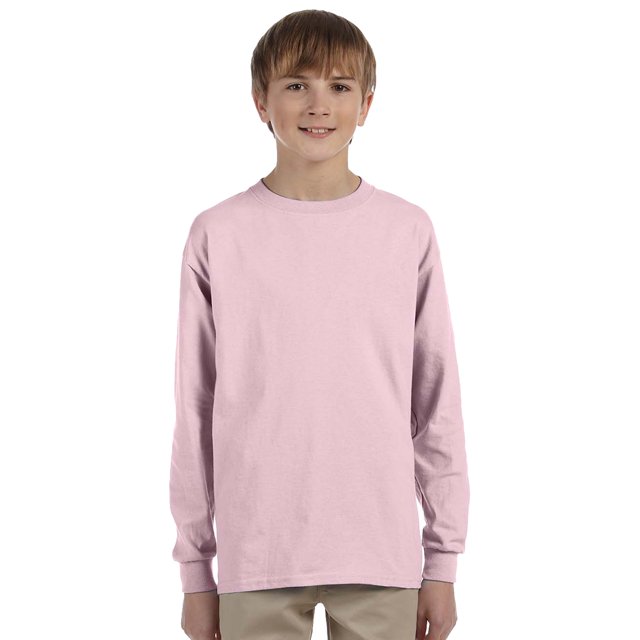 Jerzees Youth Long Sleeve T-Shirt - 29BL - Medium - Classic Pink