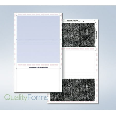 Continuous Pressure Seal Form - 8 1/2 x 14 Pressure Seal Security Check Form with Blue Void
