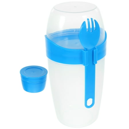 

1 Set of Salad Dressing Container Portable Salad Meal Cup with Spoon Double Layer Salad Cup