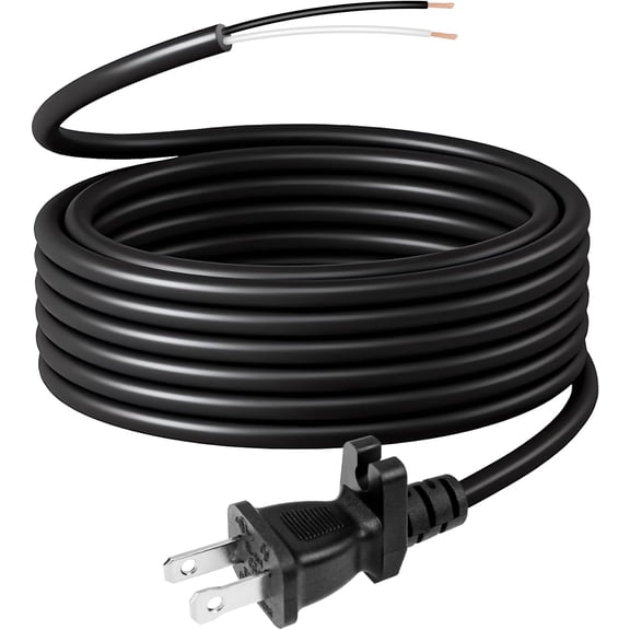 30ft Extra Length 18/2 Replacement Vacuum Cleaner Power Cord for All Upright Replaces Old Damad 2-Prong - Color