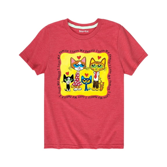Pete The Cat - Love My Family - Toddler Short Sleeve Graphic T-Shirt
