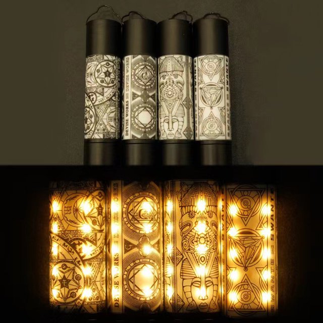 Calcomanías Para Luces De Campamento Etiqueta engomada de la linterna de la tienda de campaña Senderismo Linterna LED Antorcha colgante Decoración (A)