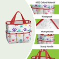 thumbnail image 4 of Garden Tool Bag,Colorful Dog Paw Footprint Garden Tool Organizer,Garden Gifts,Waterproof Multi-Pocket Garden Tool Storage 11.8x5.5x11.4 Inch(Tools NOT Included), 4 of 6