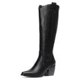 thumbnail image 1 of DREAM PAIRS Botas Vaqueras para Mujer de Pantorrilla Ancha, Cowboy Boots Mujer de Hasta Las Rodilla Con Tacón, 1 of 5