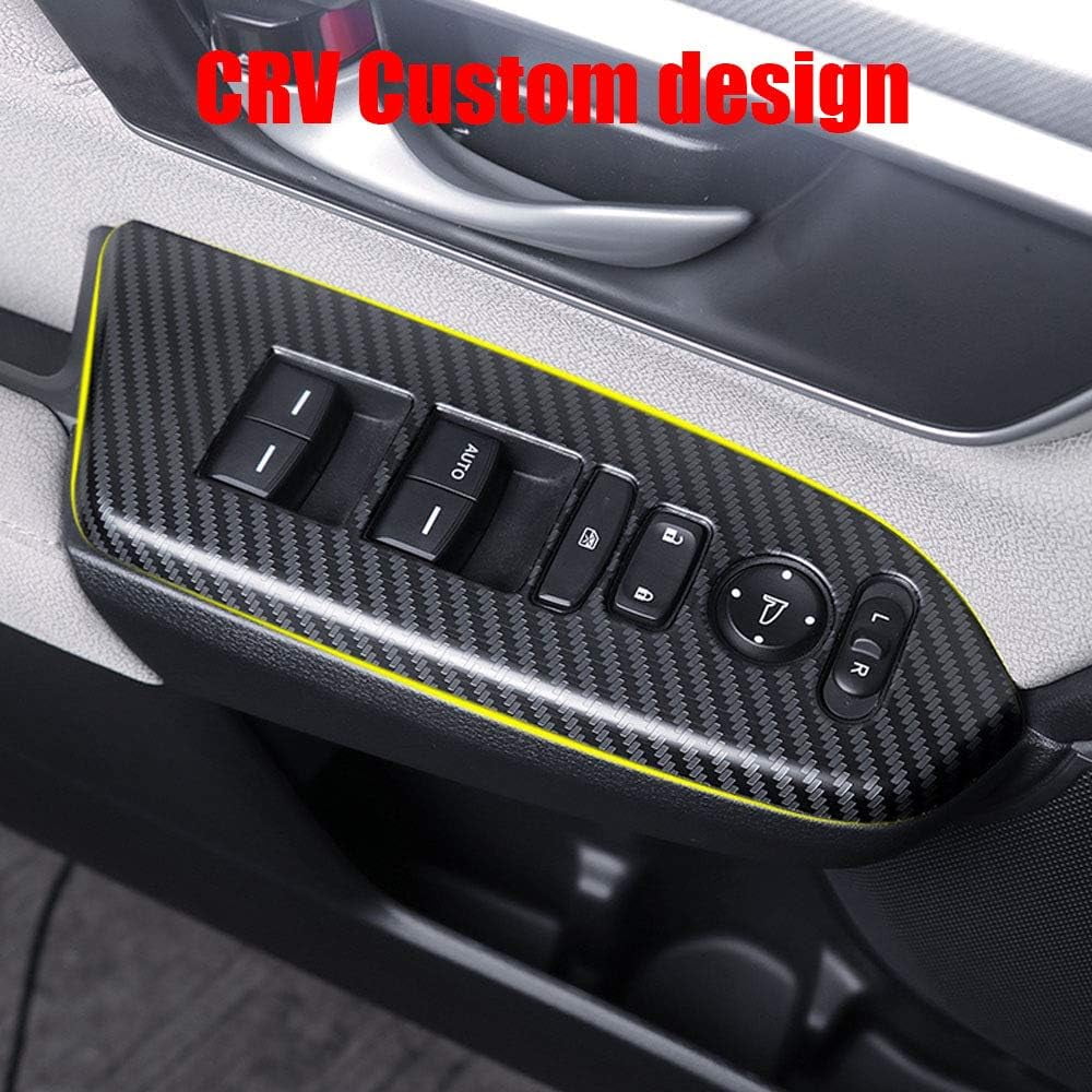 4X For 2017-21 Honda CRV Accessories Carbon Fiber Door Armrest Panel Trim Cover