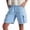 Light Blue, variant on Tqcoqu Women's Casual Denim Cargo Hiking Shorts,Elastic Waist Knee Length with Multi Pockets,Army Green Women's S-XXL