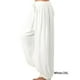 thumbnail image 3 of Qarigey Pantalones deportivos de pierna ancha para mujer, pantalones de chándal de baile para gimnasio, ropa de playa, pantalones de Prendas para la parte inferior del cuerpo Blanco XXL, 3 of 5