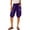 Purple, variant on Bermuda Shorts for Women Elastic Drawstring Mid Rise Shorts with Pockets Patchwork Causal Summer Loose Shorts, S
