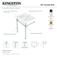 thumbnail image 4 of Kingston Brass KVPB2522716 Dreyfuss 25" Ceramic Console Sink with Stainless Steel Legs (1-Hole), White/Polished Nickel, 4 of 5