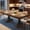 Walnut, variant on 71-Inch Dining Table with 2 Drawers,Rectangular Dining Table for 6-8 with Double Pedestal & Sturdy Frame, Industrial Wooden Kitchen Table with Large Tabletop, for Dinner, Rustic Black
