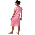 thumbnail image 4 of Women's Polka Dot Cap Sleeves Fancy Embroidery Nightgown Sleepwear, Large Pink, 4 of 5