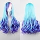 thumbnail image 2 of Peluca sintética ondulada, larga y rizada, para cosplay, de moda, sexy, azul, extensiones de cabello, 2 of 3