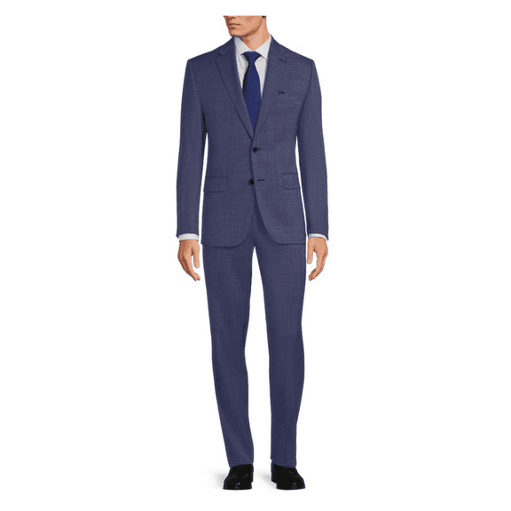 Ralph Ralph LaurenSlim Fit Flat Front Plaid 2-Piece Suit Navy 44Long 37W