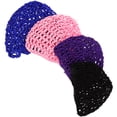 thumbnail image 3 of MasteelfCA 4 Pcs Mesh Crochet Lady Hair Net Women Mesh Hat Female Hair Net Snood Hat, 3 of 8
