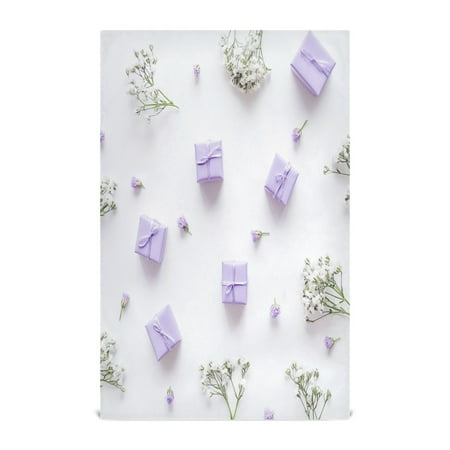 

WOBOGO Small Purple Gift Boxes Kitchen Towel 1 Piece Large Cotton Dishcloth Premium Absorbency Set with Hanging Loop