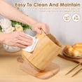 thumbnail image 6 of Tzdxfgl 360° Rotating Bamboo Kitchen Utensil Holder, 6.5'' Large Countertop Silverware Organizer, Natural, 6 of 12