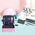 thumbnail image 6 of Nail Polish Organizer Case, Double-Layer Nail Polish Storage with Adjustable Dividers, Portable Nail Polish Bag for Nail Gel Nail Lamp and Manicure Tools,PinkGold, 6 of 6