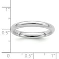 thumbnail image 2 of 925 Sterling Silver Rhodium-plated 3mm Comfort Fit Band Ring Size 11, 2 of 6