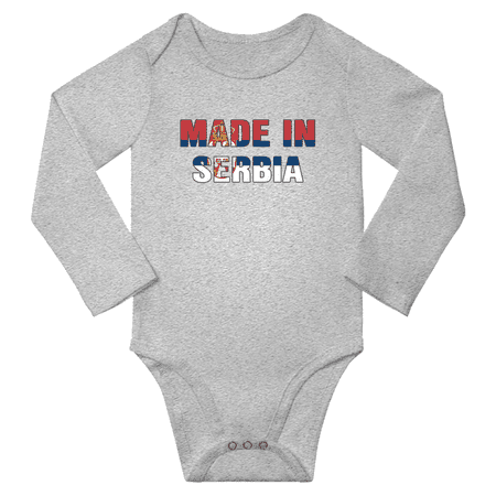 

Made In Serbia Baby Long Sleeve Clothing Bodysuits (Gray 18 Months)