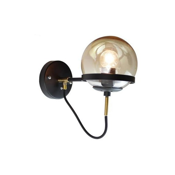 EQLight EQINWB01 6 x 11 x 10 in. Industrial 1-Light Globe Black Wall Sconce
