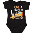 thumbnail image 3 of Inktastic One and Digging It Bulldozer 1st Birthday Boys or Girls Baby Bodysuit, 3 of 5