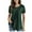 Dark Green, variant on GingDin Women's Plus Size Summer Tops Short Sleeve Lace Pleated Blouses Tunic Tops m-4xl