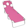 thumbnail image 1 of vidaXL Chaise Longue de Patio Pliante avec Coussin Repose-Tête en Acier, 1 of 6