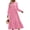 Rose Red, variant on UVN Fall Long Dress for Women Crewneck Casual Long Sleeve Pleated Dresses with Pockets