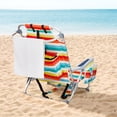thumbnail image 6 of Beach Chair,330lbs Folding Backpack Chairs for Adults with 5-Position Backrest,Storage Pockets,Towel Bar & Headrest, Foldable Low Beach Lounge,Portable Aluminum Lay Flat Camping Chair,Rainbow Stripes, 6 of 13