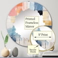 thumbnail image 3 of Designart "Colorful Contrasts Pink and Blue Mid Century" Abstract Round Wall Mirror - Mid-century Oval Printed Decorative Oversized Mirror - Multiple Color Options, 3 of 4